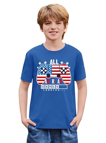 Image of BesserBay Unisex Kids July 4th Amarican Flag Top Patriotic Funny T-Shirt 6-14 Years