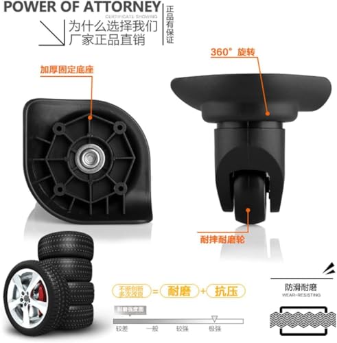 Spinner Luggage Wheels,Luggage Wheels Replacement, 360 Degree Swivel Luggage Mute Wheel Suitcase Replacement Repair Wheels Parts Spinner (W013#)3