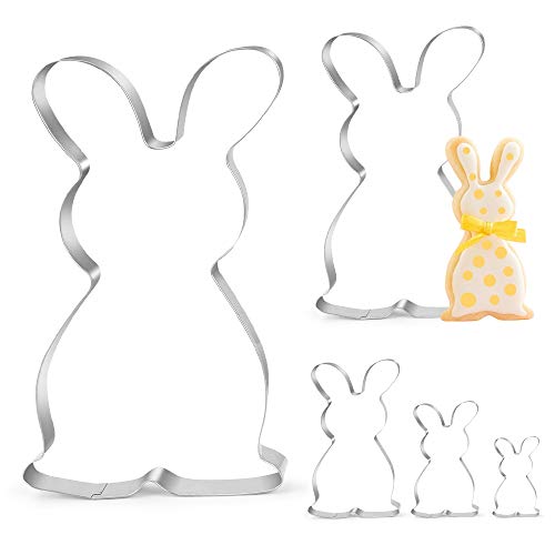 Emporte Piece Paques, Set de 5 Emporte-pièce Lapin Debout en Forme de Lapi, Emporte-Pièce en Acier Inoxydable Moules, Idéal Cadeau de Pâques &Décoration...