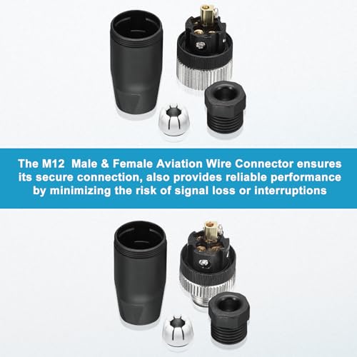 Conector de cable de aviación M8 estanco IP67 de 4 pines para proteger redes de datos 4