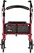 NOVA Medical Products GetGo Petite Narrow Rollator Walker (Petite & Narrow Size), Rolling Walker for Height 4’0” - 5”4”, Seat Height is 8.5”Color, Red, 1 Count (Pack of 1)