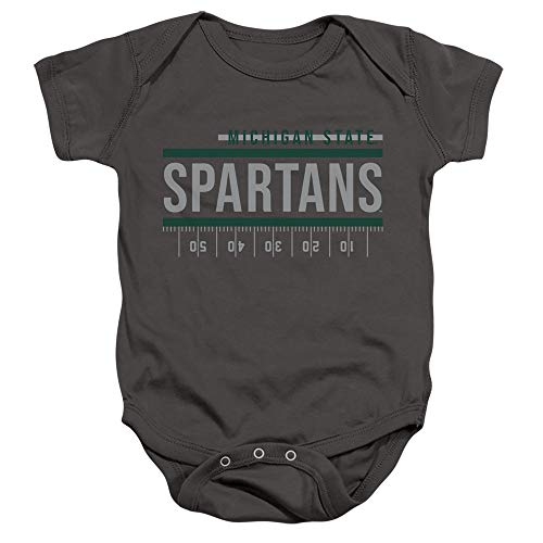 MSU Spartans Michigan State Yardage Design Unisex Infant Snap Suit for Baby, Charcoal, Medium (12 Months)