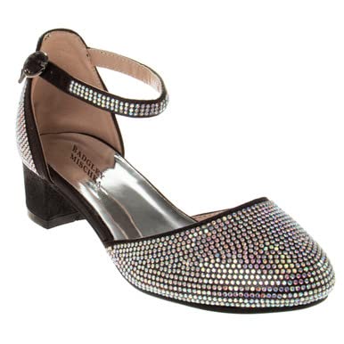 Badgley Mischka Girls’ Studded Block Heeled 2-Piece Dress Shoe2
