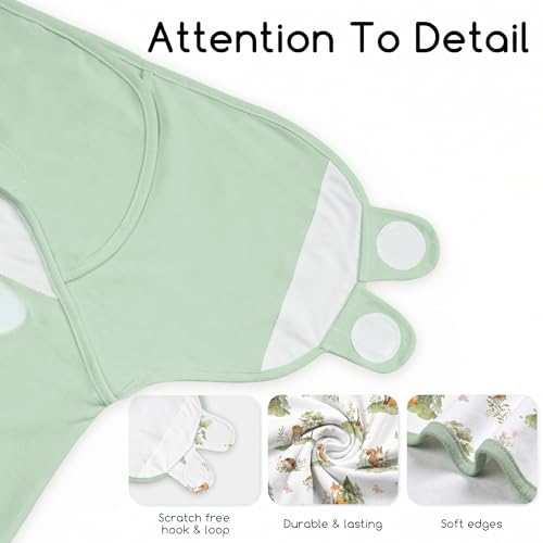 Image of Cotton Swaddles for Newborn, Baby Newborn Swaddle 0-3 Month | 2-Pack Soft Adjustable Newborn Swaddle Sleep Sack, Baby Girls & Boys,Wrap Nursery Infant Swaddling Blankets Jungle Animals