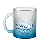 Disponible en 4 couleurs Fabulous Mug en Verre Bleu - Marseille Minimalist France Ville Pastis OM