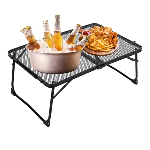 Yianyal Mesa plegable de exterior, mesa de cocina con tablero de red | Escritorio 60 x 40 cm para exterior, pícnic, viaje, barbacoa, jardín o patio
