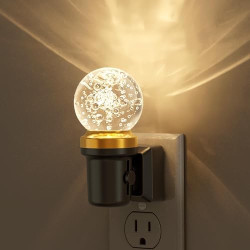 Image of JandCase Night Lights Plug into Wall, Dimmable Night Light Pulg in, Globular Automatic Night Lights with Auto Light Sensor, Adjustable Brightness 3000K LED Night Light, for Bedroom Hallway