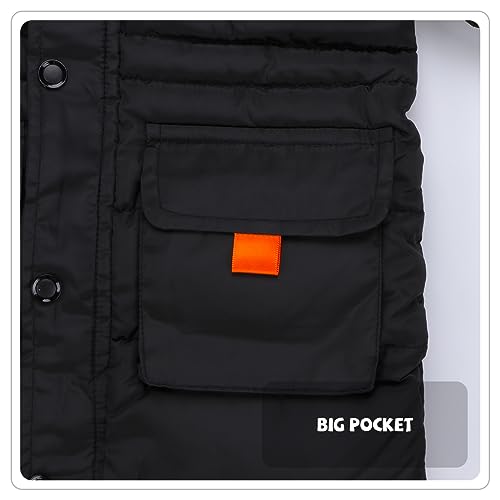 Boys Winter Puffer Coat Girls Fur Collar Hoodie Jacket Kid Zip Up Warm Outerwear3