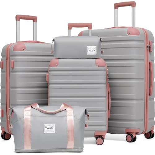 TAKUMI Luggage Sets 5 Piece Lightweight Carry On luggage with Duf...
