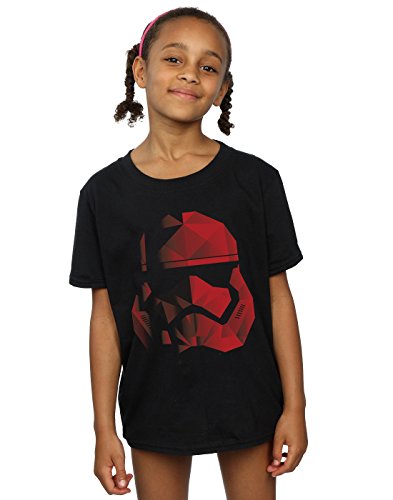 Star Wars Girls The Last Jedi Stormtrooper Red Cubist Helmet T-Shirt 9-11 Years Black