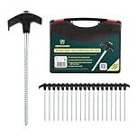 Green Haven Screw Tent Pegs - 20 Pack Heavy Duty Galvanized with Storage Box – Rustproof, Ultimate Strength for Hard Ground, Camping, Tents, Gazebos