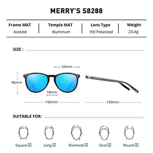 Image of MERRY'S Unisex Polarized Aluminum Sunglasses Vintage Sun Glasses For Men /Women S8286