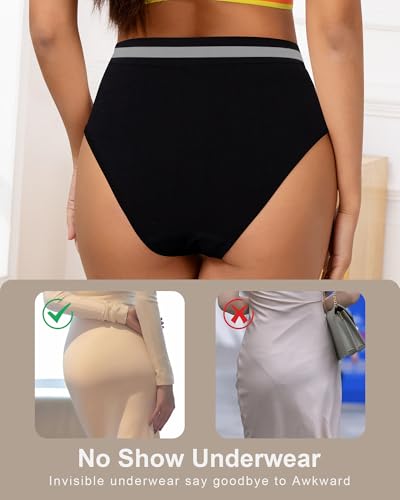 Image of Eiggam Women's Cotton Bikini Panties,High-Cut Full Coverage Stretch Cool Underwear for Women