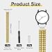 HARFINGTON Expansion Watch Bands 16mm Stainless Steel Stretch Watch Straps with Spring Bars Removal Tool for Women Men Metal Replacement Watch Bands, Yellow