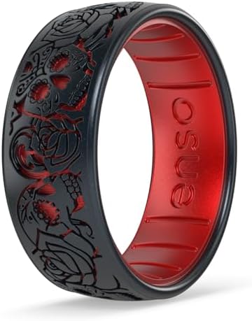 Enso Rings Etched Sugar Skulls 3.0 Silicone Rings - Comfortable a...
