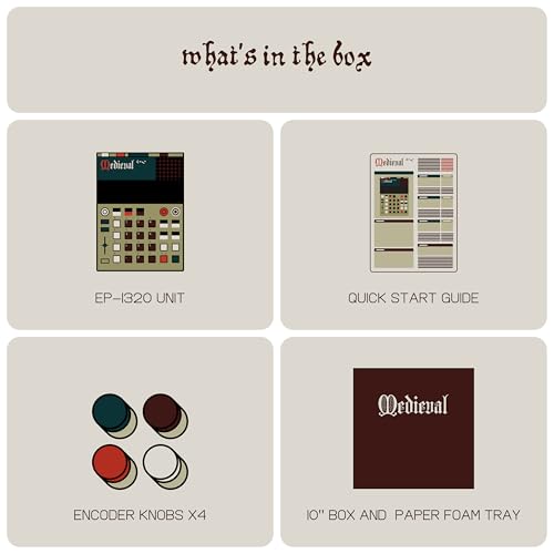 Teenage Engineering EP-1320 Medieval Sequencer, mittelalterlicher elektronischer Sampler (mit Mikrofon & Lautsprecher, große Instrumentenbibliothek)