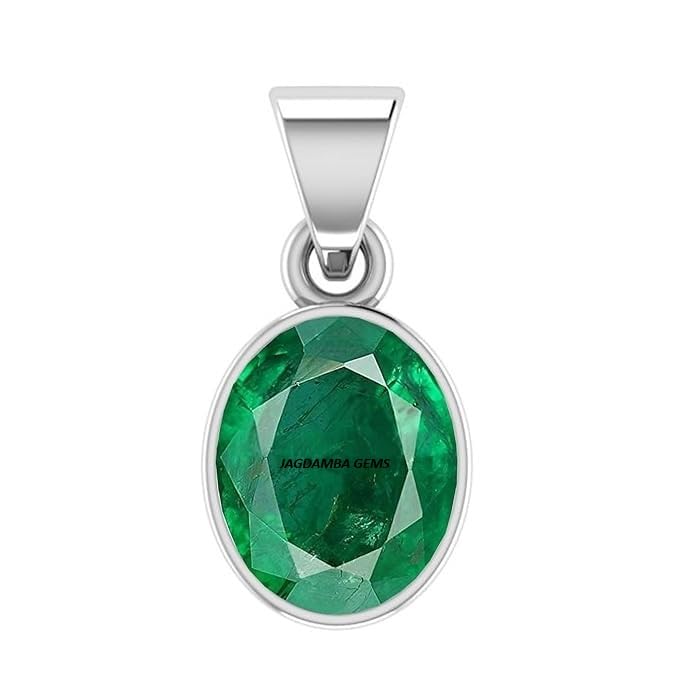 11.00 Ratti Natural Columbian Emerald Panna Pendent Silver Plated Ashthadhatu for Men & Women AAA+ Quality-image-22