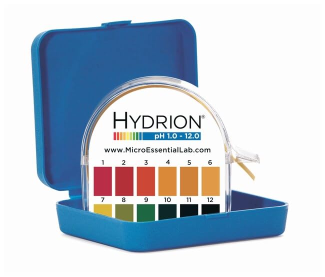 Micro Essential Hydrion CS-90 Vivid Wide Range pH Test Paper Dispenser, 0-9 pH Ragne