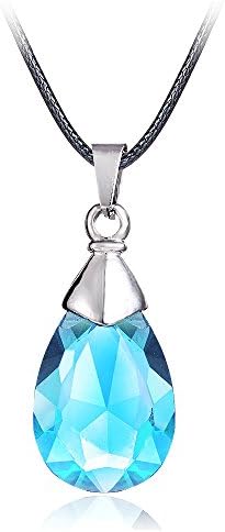 SAO Sword Art Online Yui's Heart Pendant Necklace for Asuna Yuuki cosplay - Black/Blue Crystal