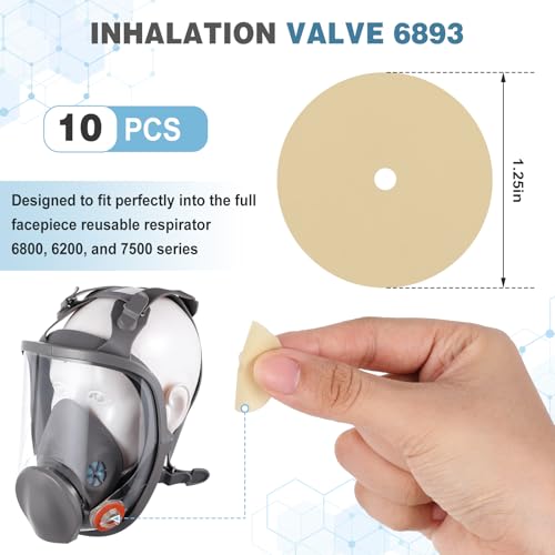 Kingdder 30 Pcs Half and Full Face Respirator Mask Replacement Parts Compatible with 6000 Series Inhalation Port Gasket 6895 and Inhalation Valve 6893 and Valve Replacement 6889, Each 10 Pcs - Thumbnail 3