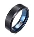 Produktbild VNOX 6mm Herren Wolframkarbid Band Ring Blau Innere Beveled Ränder für Hochzeits Verpflichtungs Jahrestag