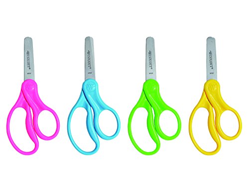 Westcott 13140 Right- and Left-Handed Scissors, Kids' Scissors, Ages 4-8, 5-Inch Blunt Tip, Assorted, 12 Pack 2 41oeka1kQqL