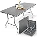 Arebos Klapptisch Anthrazit Gartentisch Klappbar | 182x74 cm Wetterfest Outdoor | Buffettisch 8 Personen Campingtisch | Partytisch mit Tragegriff | Garten Terrasse