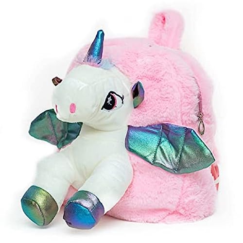 Image of blue tree Cute Boy's and Girl's Plush Bag Medium Quality Full Embroidery Designs Mini Travel Backpack Mango (Mango-Fr Pink Uni)