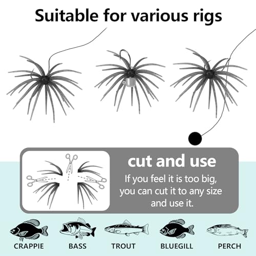 Eupheng 20PCS Floating Sea Urchin Soft Bait, 1.1in & 2.36in Finesse Lifelike Dice Fishing Lures with Multiple Tentacles for Trout, Bass, Crappie