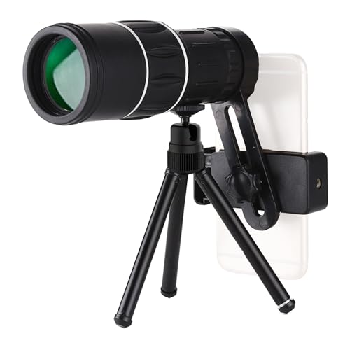 Telescopio Monocular de Largo Alcance 16x52, Telescopio Terrestre para Teléfono Movil, Catalejo Mini Telescopio, Impermeable, Zoom con Soporte, Trípode y Bolsa. Observar Aves, Fútbol o Conciertos.