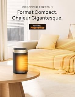 Dreo Chauffage d'appoint, Chauffage Electrique Soufflant Economique avec Thermostat, Minuterie 1-12H, Mode Éco, Chauffage Céramique PTC Rapide de 1500 W en toute sécurité, Chauffage 316