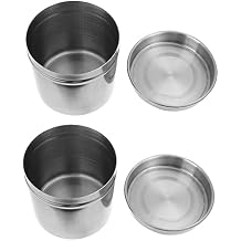 Stainless Steel Storage can Set 2 Pack 3.14X2.95In Cylinder Containers with Lids for Home Kitchen Food Seasoning Organization