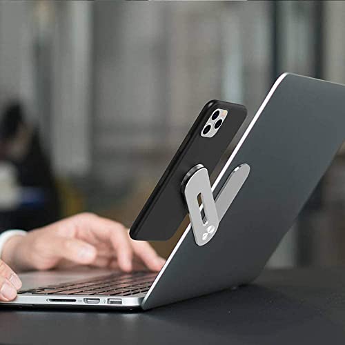 Image of Foldable Aluminum Alloy Flexible Magnetic Laptop Stand Made of Aluminum for Computer and Laptop, Arm for Notebook Cell Phone Holder, Smartphone mounts-Silver