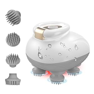 TISSCARE Electric Scalp Massager, Cordless Head Massager Scalp for Hair Growth and Stress Relax, 3 Speed Modes, Waterproof Handheld Portable Head Scratcher for Pet Dog Cat Massage, Gift for Women Men