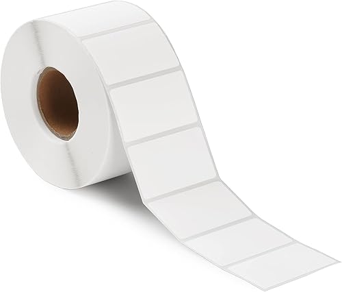 OFFNOVA Etiquetas térmicas directas de 2.25 x 1.25 pulgadas, rollo de 1500 etiquetas adhesivas para código de barras, dirección, con perforación,