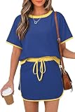 Opemiby Fashion Summer Two Piece Set Crewneck Tshirt and Short Sets Minimalist Design...