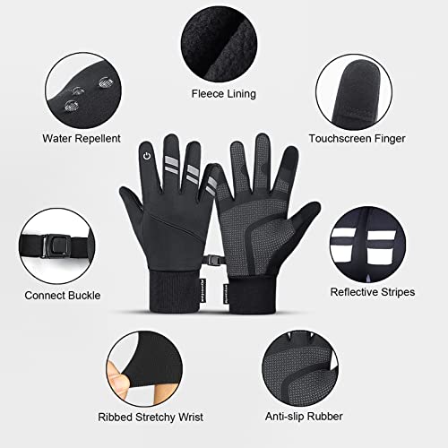 Cigooxm Luvas de inverno quente com tela sensível ao toque impermeáveis de ciclismo