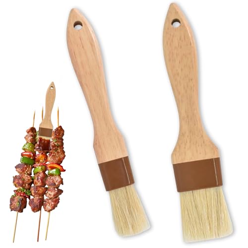 2PCS Pastry Brushes – Heat-Resistant Pastry Brushe, Cooking Brush for Baking, Grilling, BBQ, and Glazing, Easy to Clean, Durable Handle