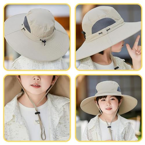 Wide Brim Solar Fan Hat for Kids, Hat with 1 Solar Power Fan, Bucket Hats for Child3