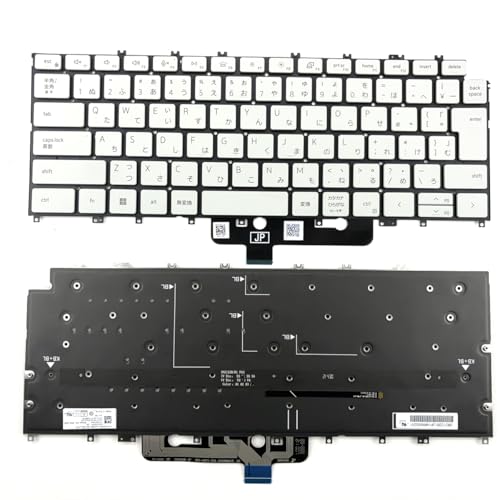 COMOLADO Dell XPS 13 9315 Plus�Ή� ���{��o�b�N���C�g�t���m�[�g�p�\�R�������p�L�[�{�[�h, �z���C�g/�O���[, ���i�ԍ��F0V24PV/SN2122B1 (White)