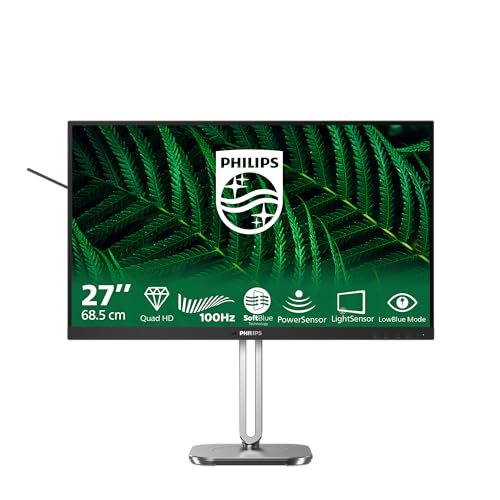 27B2G5200 - Monitor Full HD da 27 pollici, altezza regolabile, altoparlanti, Adaptive Sync (2560x1440, 75 Hz, 2x HDMI 1.4, 1x DisplayPort 1.2, USB Hub) scuro/grigio - Monitor - Immagine 1