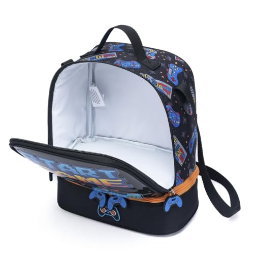 Kit Escolar Infantil Mochila de Rodinha Lancheira Estojo Menino Gamer