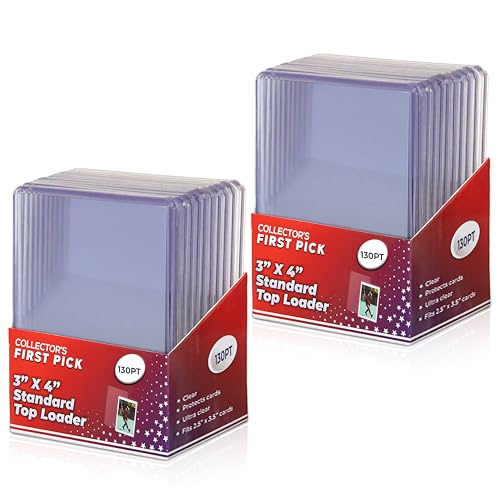 130pt Top Loader Pack - 10 Top Loaders - 1 Pack - for Thick Baseball, Basketball, Hockey, Football Cards and Memorbilia Cards