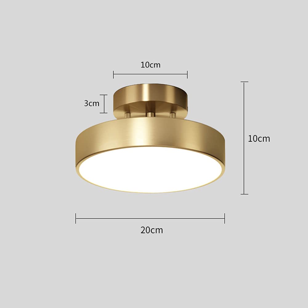 Plafonnier rotatif en laiton doré réglable pour couloir, balcon, allée, plafonnier LED à intensité variable, cuivre, plafond, couloir, escalier, chambre à coucher, lampe moderne, ronde, salon, salle