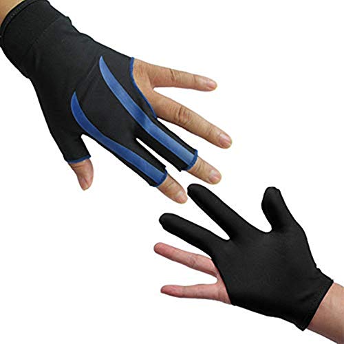 LHKJ Guante de Billar Guantes de 3 Dedos para Billar, Guante Deportes Taco de Billar para Adultos Hombres Mujeres para Mano Izquierda