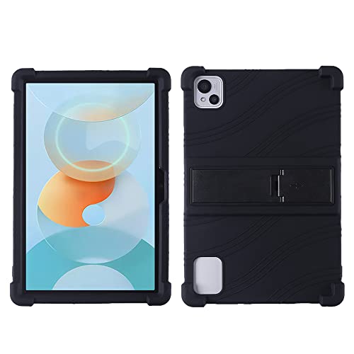 FKQLH Case for Blackview Tab 13, Adjustable Soft Silicone Kids Friendly Protective Cover for Blackview Tab 13 10.1 Inch, Black