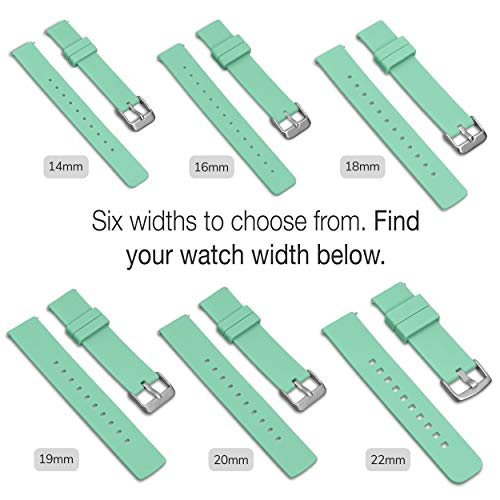 GadgetWraps Silicone Watch Band Strap with Quick Release Pins Compatible with Gizmo Watch, Samsung, Pebble Mint Green, 20mm Quick Release