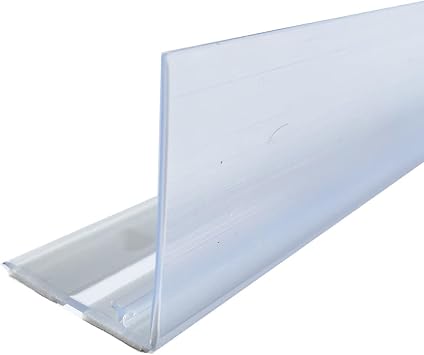 DGS Retail Gondola Shelf Management Clear Front Fence Acrylic Plastic with Adhesive Strip 48" W x 1.5" H x 1.25" D 100 Pack