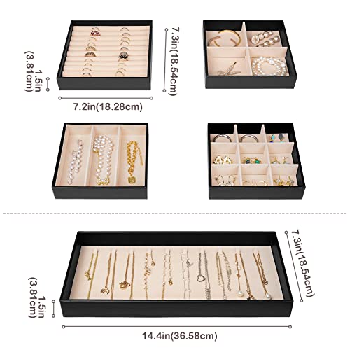 Procase Set Of 5 Stackable Jewelry Tray Drawer Organizer Bundle With Valet Tray Nightstand Organizer #TOP2