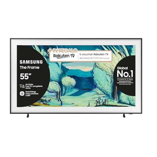 Samsung The Frame 4K Vision AI Smart TV 55'' QE55LS03FAUXZT 4K, NQ4 AI Gen2 Processor,AI Upscaling, Matte Display, Dolby Atmos & OTS Lite, Modern Frame Design, PACCHETTO INTRATTENIMENTO, 2025